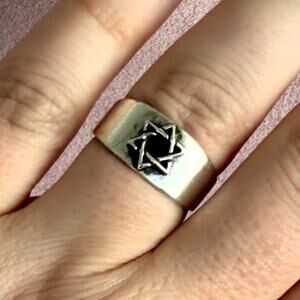 james avery sterling silver mens retired star of david ring size 10.25